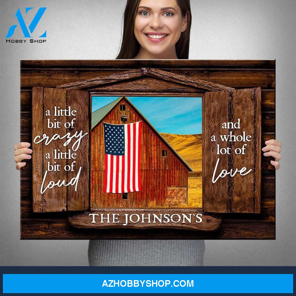 American Barn Color Wood Shutters Premium Canvas Saying 2