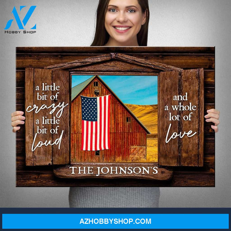 American Barn Color Wood Shutters Premium Canvas Saying 2