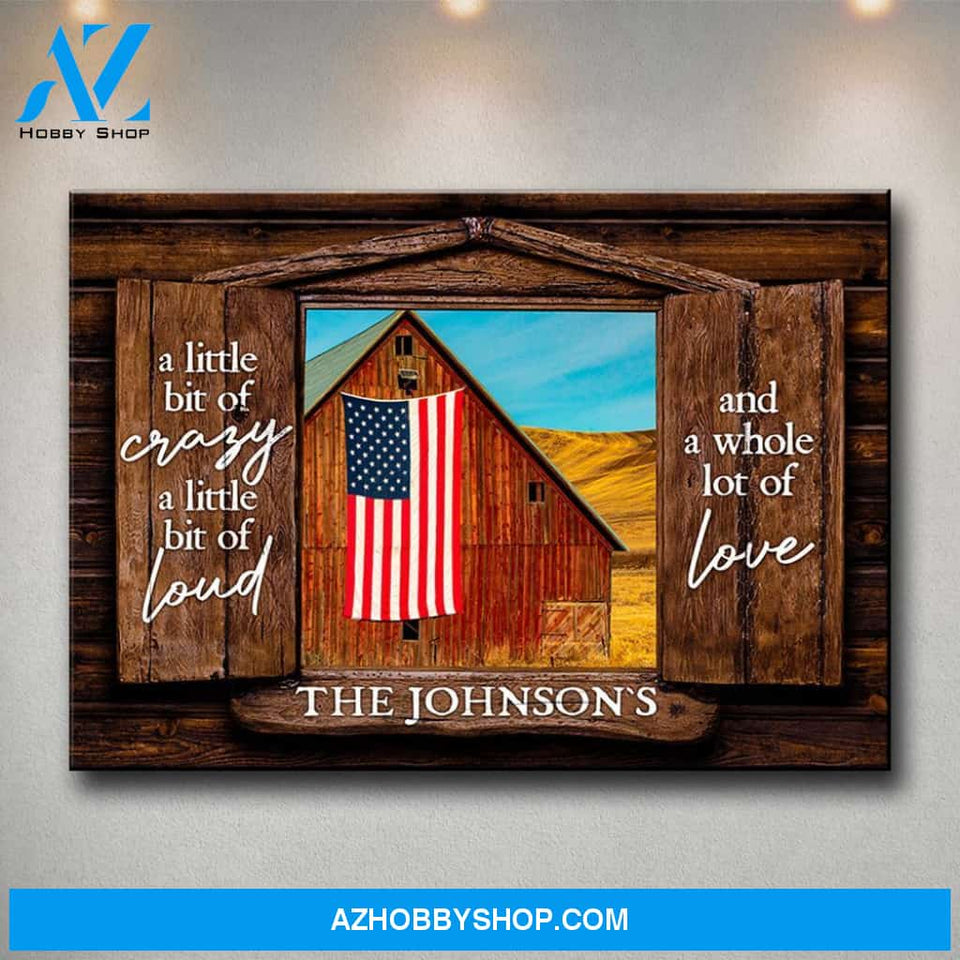 American Barn Color Wood Shutters Premium Canvas Saying 2