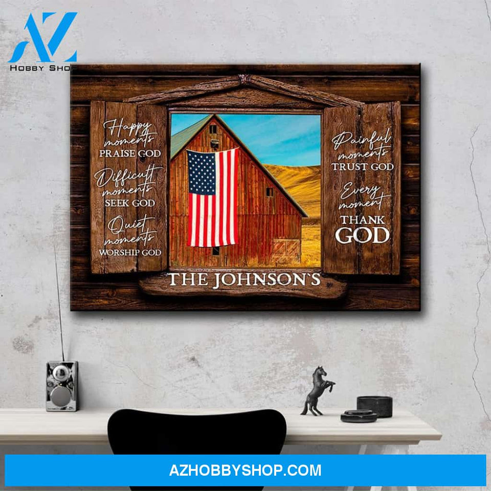 American Barn Color Wood Shutters Premium Canvas Saying 8