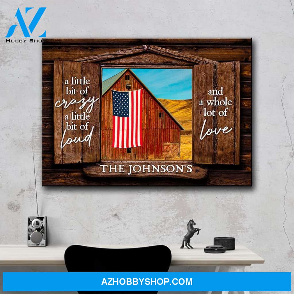 American Barn Color Wood Shutters Premium Canvas Saying 2