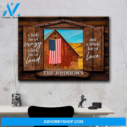 American Barn Color Wood Shutters Premium Canvas Saying 2