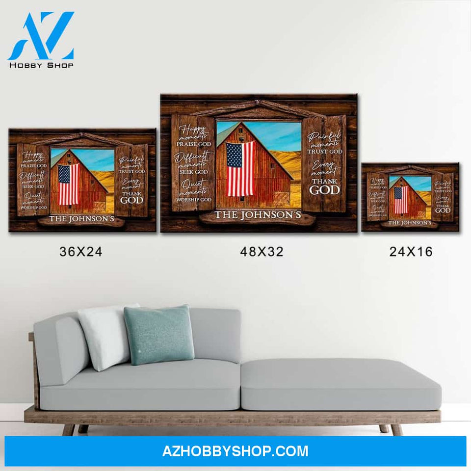 American Barn Color Wood Shutters Premium Canvas Saying 8
