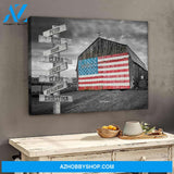 American barn family multi names - Personalized canvas