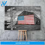 American barn family multi names - Personalized canvas