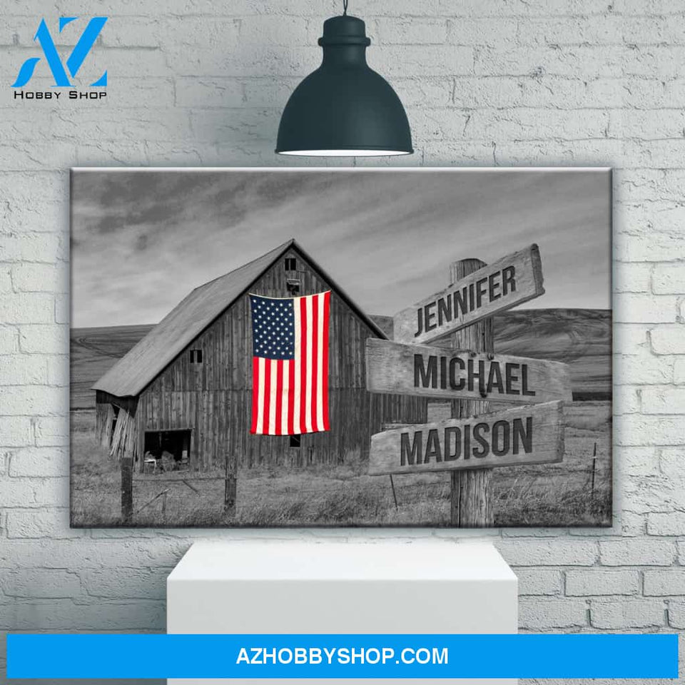 American Barn Multi-Names Premium Canvas