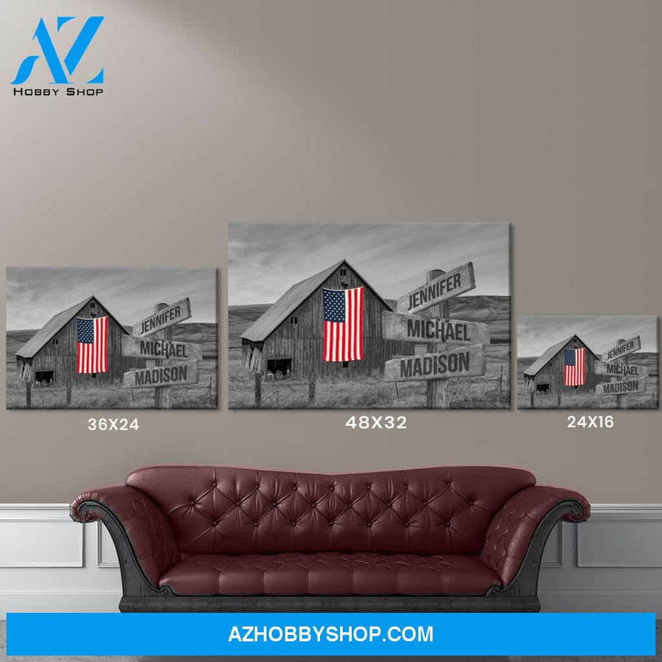 American Barn Multi-Names Premium Canvas