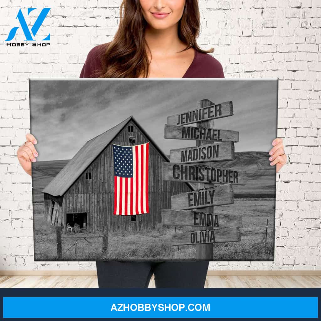 American Barn Multi-Names Premium Canvas
