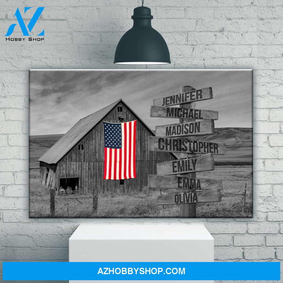 American Barn Multi-Names Premium Canvas