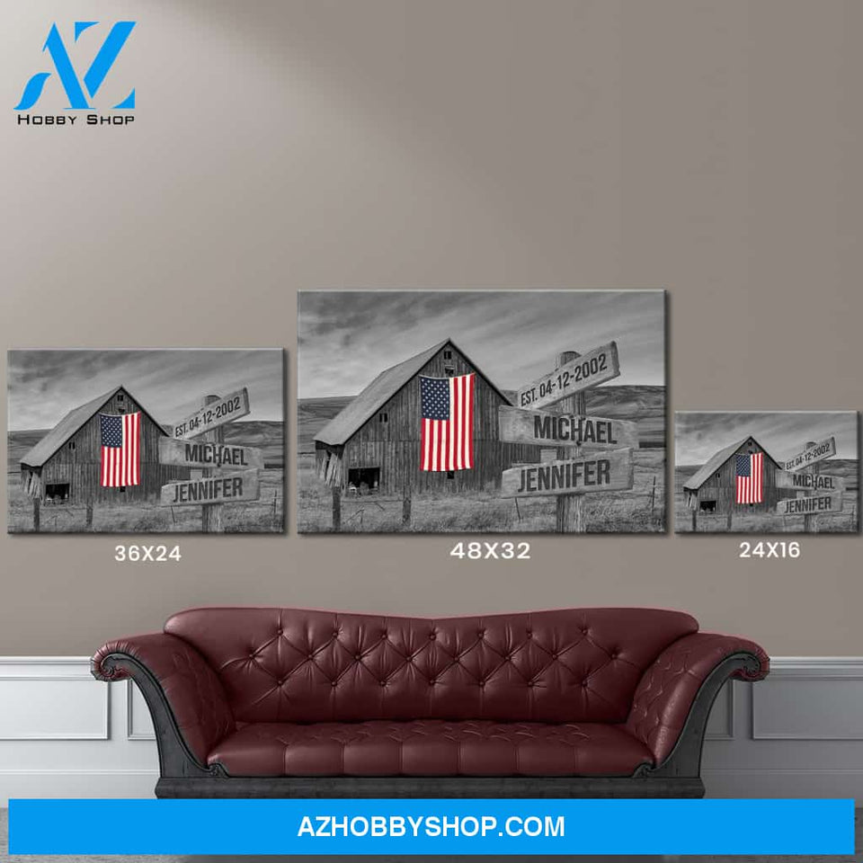 American Barn Names Premium Canvas