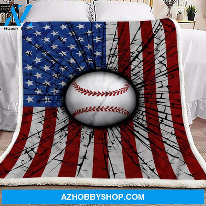 American Baseball Fleece Blanket