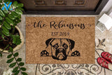 American Bulldog Funny Dog Custom Name & Year Doormat | Welcome Mat | House Warming Gift