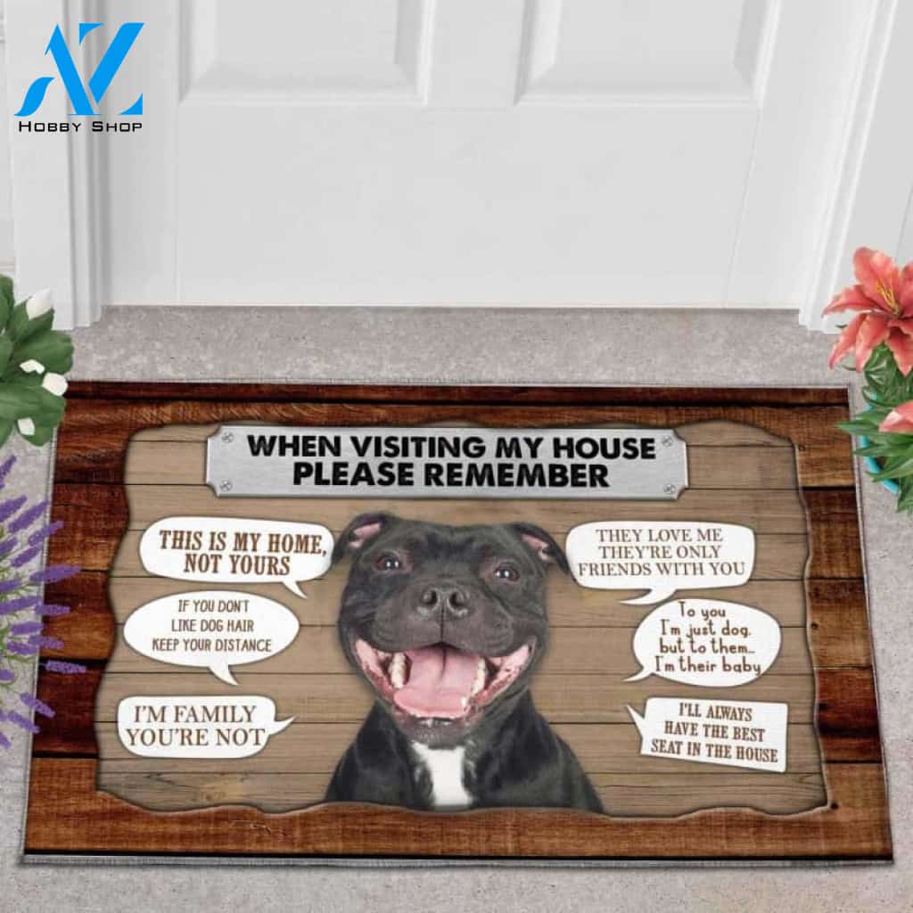 American Bulldog Visiting My House Doormat