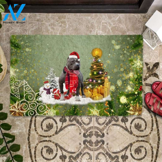 American Bully Merry Christmas Doormat