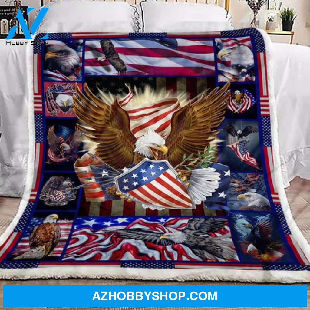 American Eagle Blanket, Shield Fleece Blanket