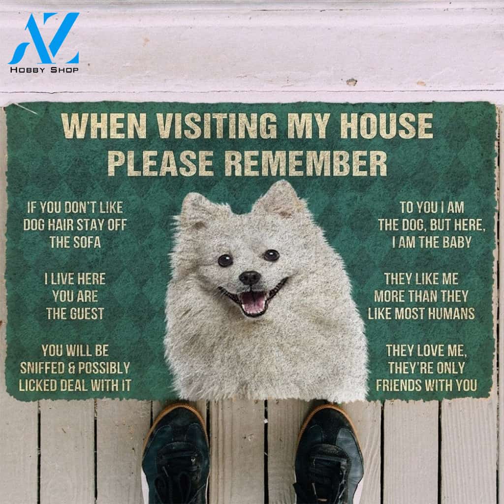 American Eskimo Dog House Rules Doormat | Colorful | Size 8x27'' 24x36''
