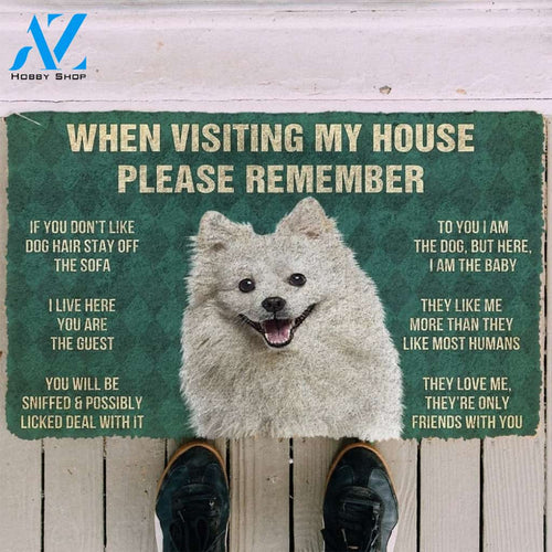American Eskimo Dog House Rules Doormat | Colorful | Size 8x27'' 24x36''