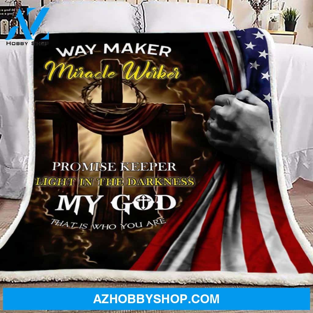 American Faith Way Maker Miracle Worker Fleece Blanket