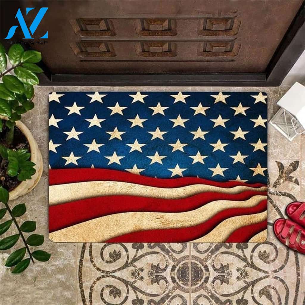 American Flag Doormat 4Th Of July Patriotic Indoor Outdoor Doormat Warm House Gift Welcome Mat Birthday Gift Friend Gift