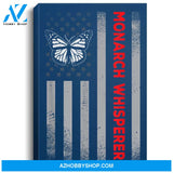 American Flag Monarch Whisperer Butterfly Lover Gift Portrait Canvas