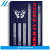 American Flag Monarch Whisperer Butterfly Lover Gift Portrait Canvas