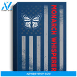 American Flag Monarch Whisperer Butterfly Lover Gift Portrait Canvas