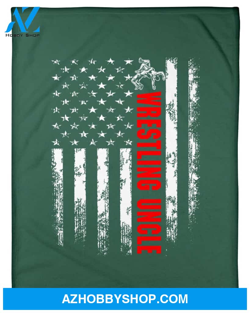 American Flag Wrestling Uncle Fleece Blanket Home Decor Bedding Couch Sofa Soft And Comfy Cozy Wrestling Lovers Gift, Gift For Dad