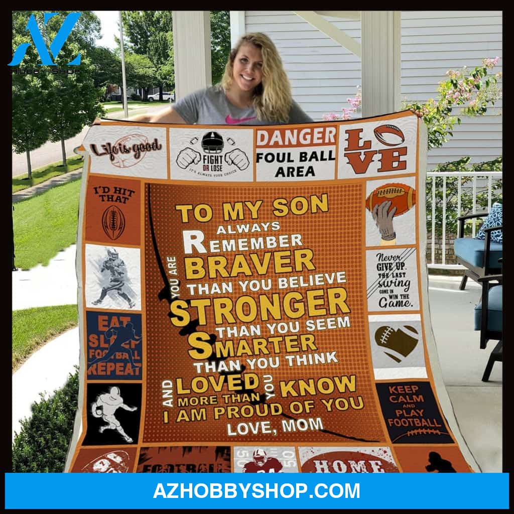 American Football Blanket Mom To Son Always Remember Wall Decor Visual Art Fleece Blankets Baby Boy Gifts