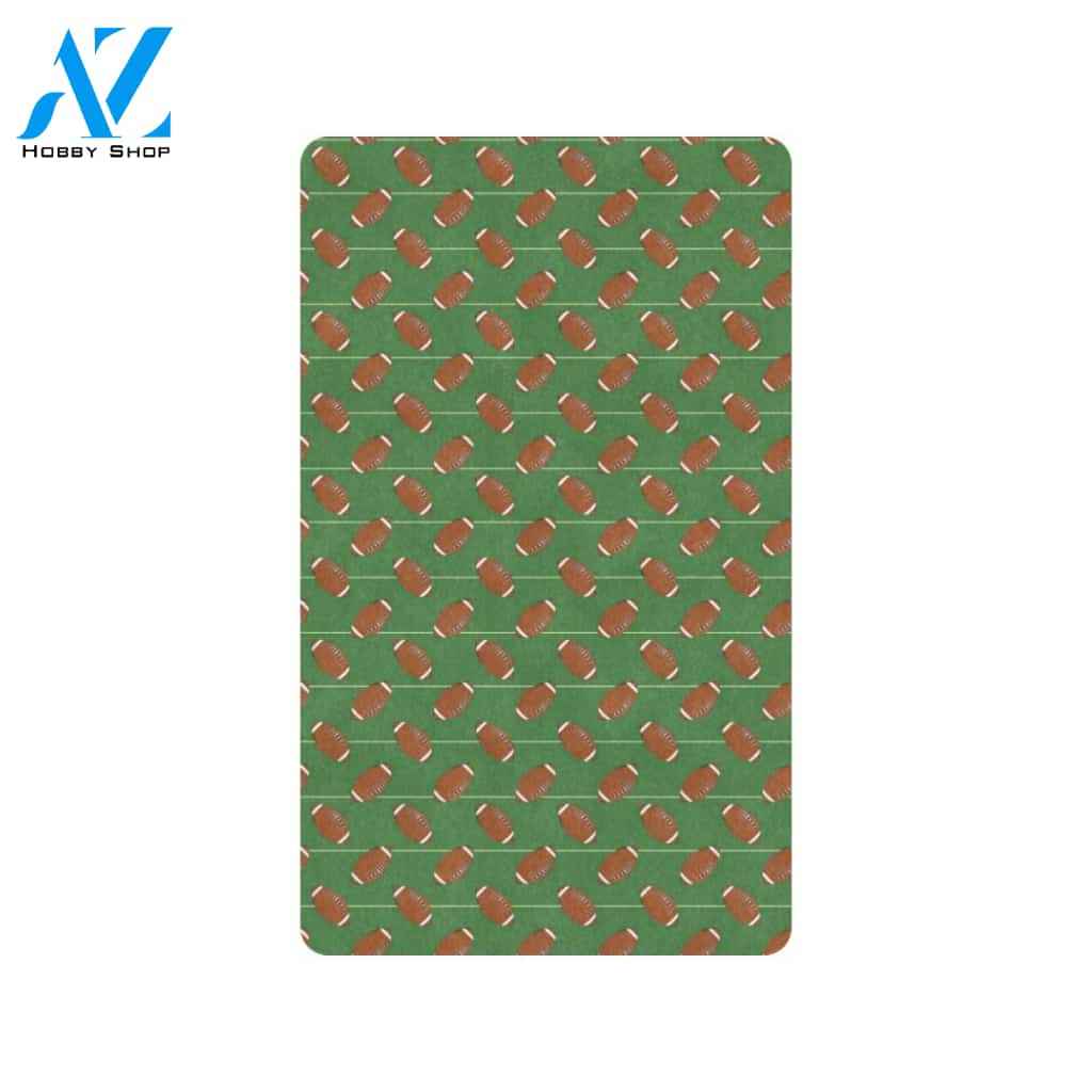 American Football on Field Themed Rubber Doormat