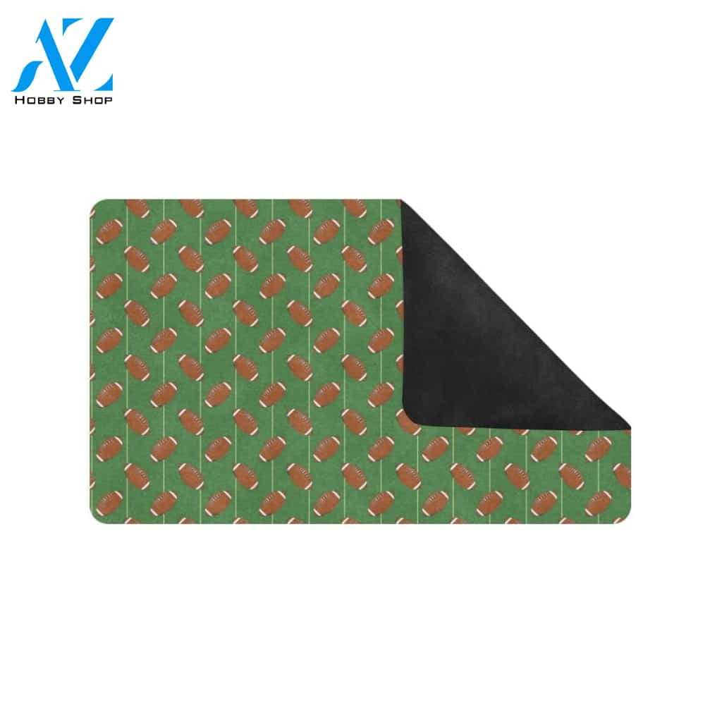 American Football on Field Themed Rubber Doormat