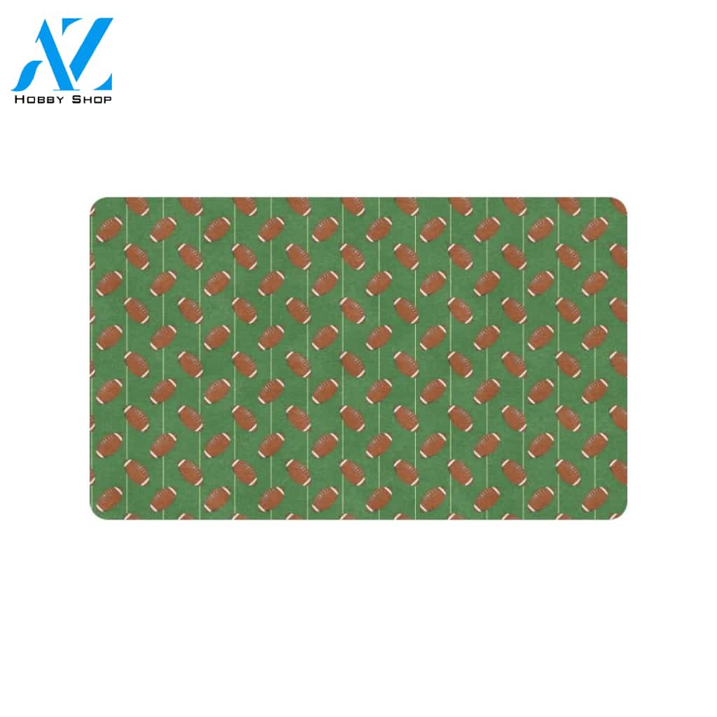 American Football on Field Themed Rubber Doormat