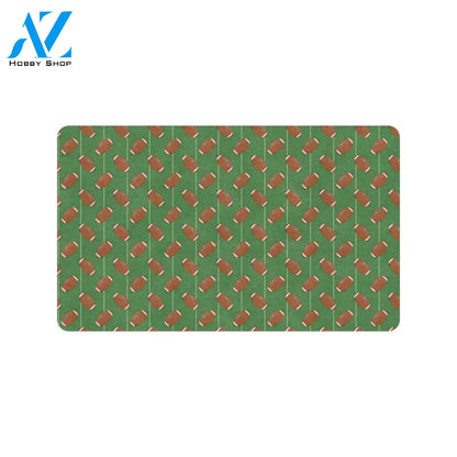American Football on Field Themed Rubber Doormat