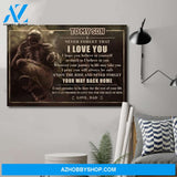 G-American football Poster Dad Son Never forget that I love you LDA