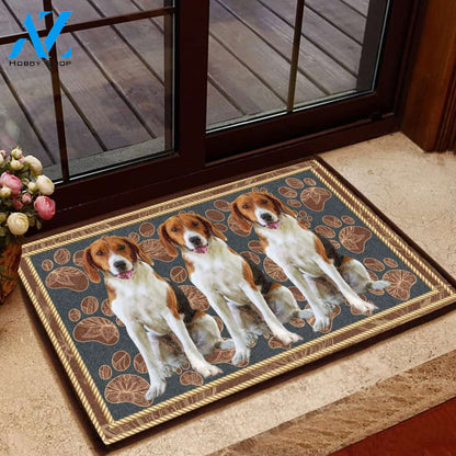 American Foxhound Flower Paw - Dog Doormat Welcome Mat House Warming Gift Home Decor Gift for Dog Lovers Funny Doormat Gift Idea