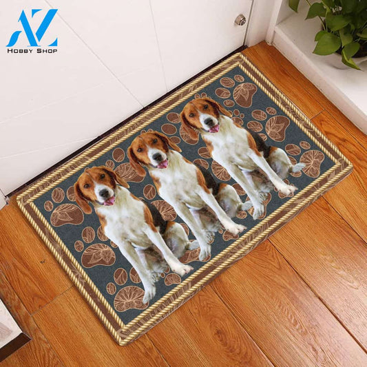 American Foxhound Flower Paw - Dog Doormat Welcome Mat House Warming Gift Home Decor Gift for Dog Lovers Funny Doormat Gift Idea