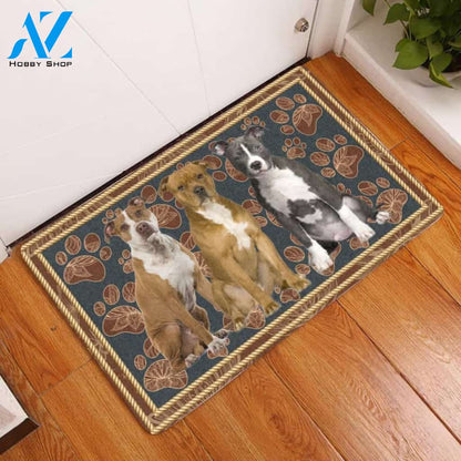 American Pit Bull Terrier Paw Doormat, Dog Welcome Mat, Funny Welcome Mats for Dogs Lovers