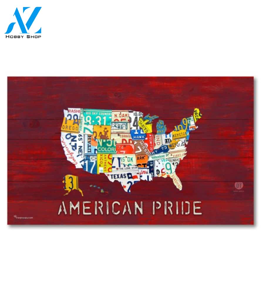 American Pride Red Rustic Wood Doormat - 18" x 30"