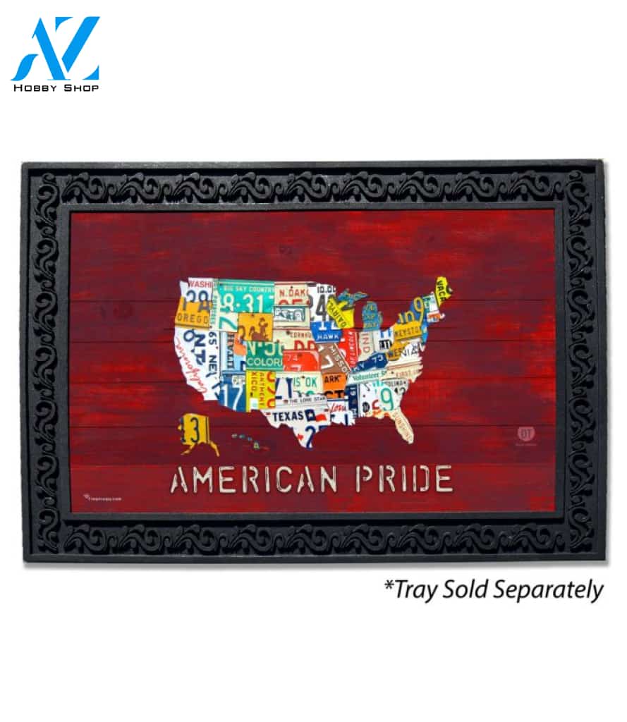 American Pride Red Rustic Wood Doormat - 18" x 30"