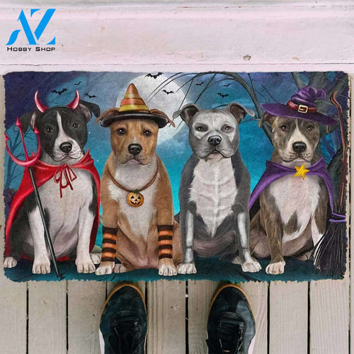 American Staffordshire Halloweenn Funny Doormat Gift For Dog Lovers Birthday Gift Home Decor Warm House Gift Welcome Mat Halloween Decor