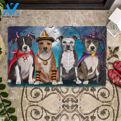 American Staffordshire Halloweenn Funny Doormat Gift For Dog Lovers Birthday Gift Home Decor Warm House Gift Welcome Mat Halloween Decor