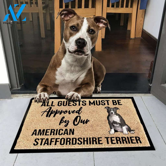American Staffordshire Terrier Dog Easy Clean Welcome DoorMat | Felt And Rubber | 40x60 cm | 45x75 cm | 60x90 cm | Colorful | DO1265