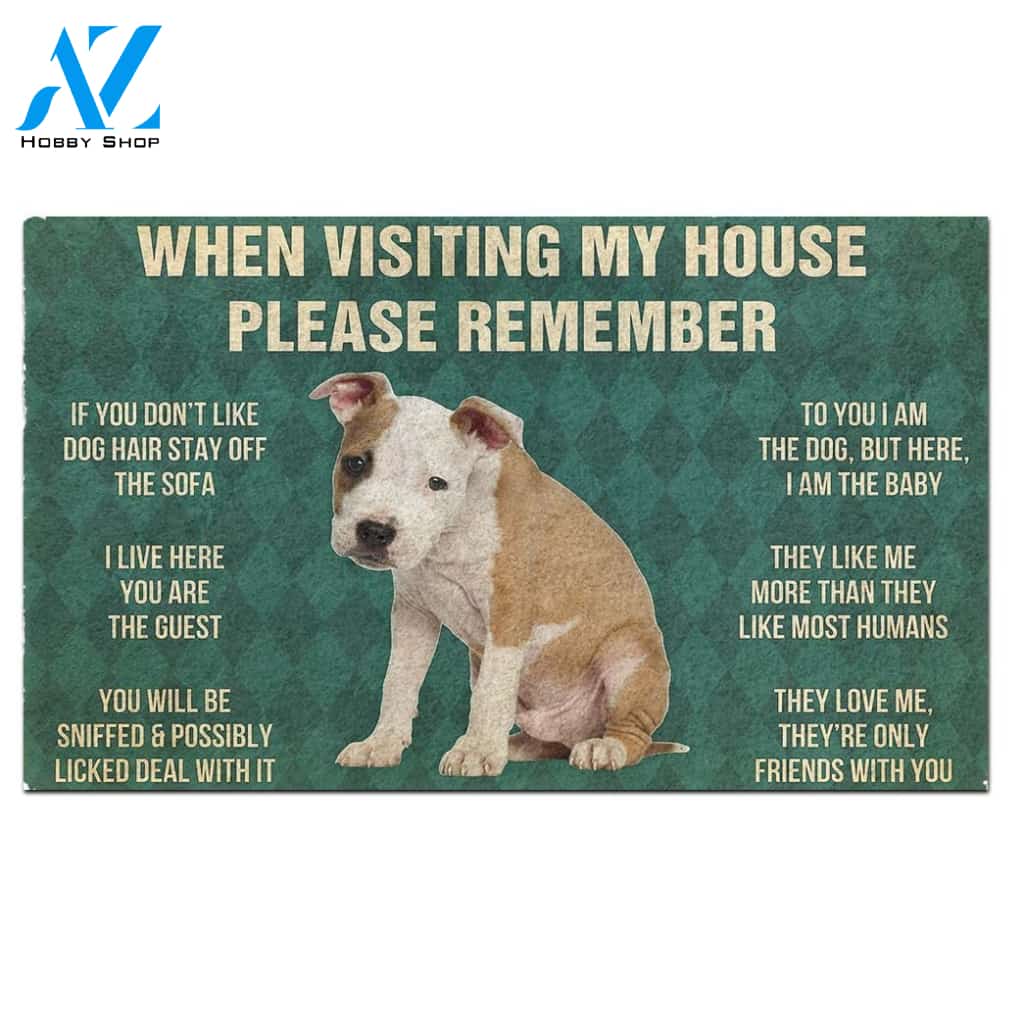 American Staffordshire Terrier Puppy's Rules Doormat