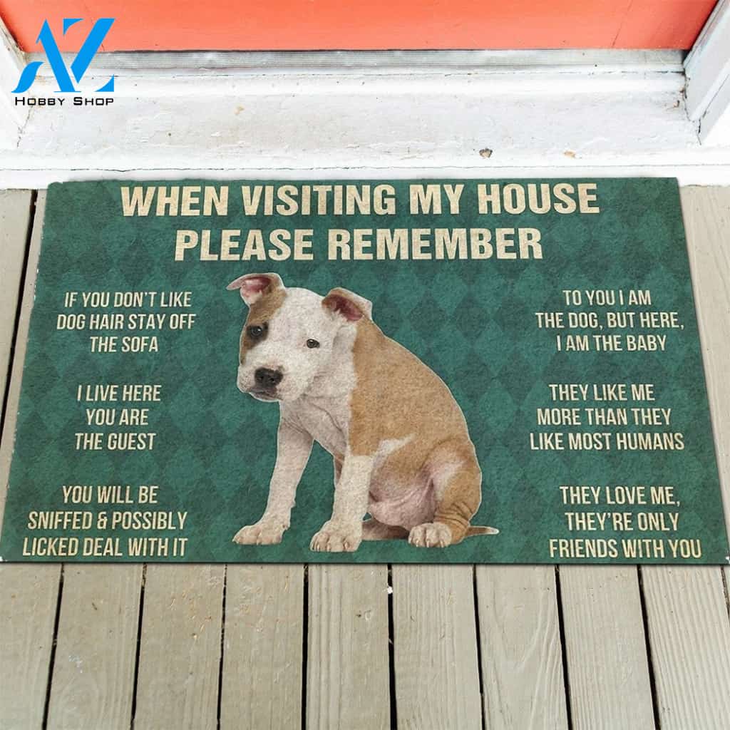 American Staffordshire Terrier Puppy's Rules Doormat
