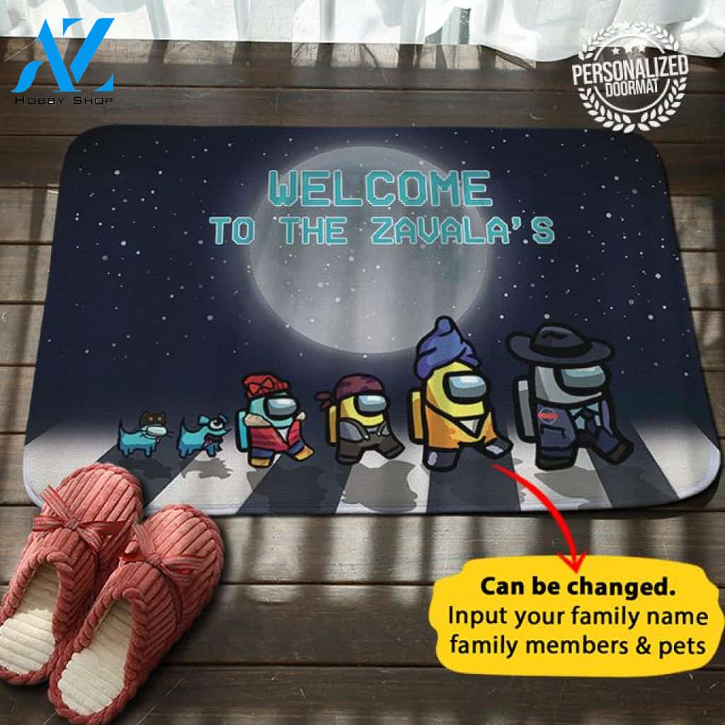Among Us Family Personalized Name Doormat