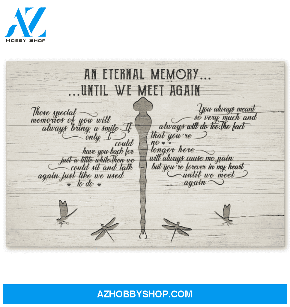 An Eternal Memory Until We Meet Again Dragonfly Canvas Horizontal Poster