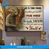 An Old Cowboy With His Horse Wall Art, Horse Is Your Friend, Your Partner, Your Defender Canvas, Gift For Horse Lovers