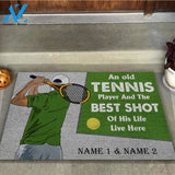 An Old Tennis Player Personalized Doormat