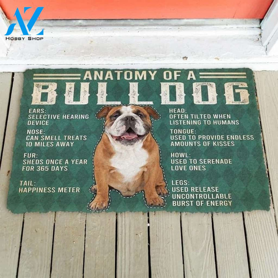 Anatomy Of A Bulldog Doormat Welcome Mat House Warming Gift Home Decor Gift For Dog Lovers Funny Doormat Gift Idea