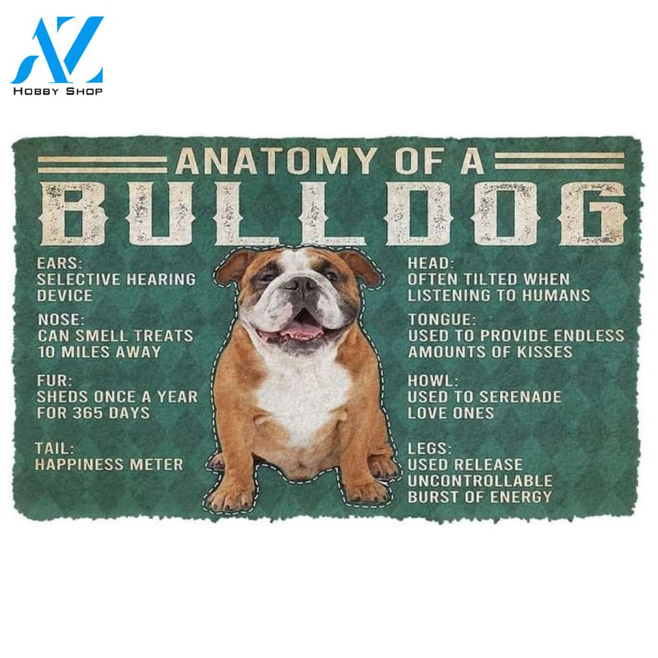 Anatomy Of A Bulldog Doormat Welcome Mat House Warming Gift Home Decor Gift For Dog Lovers Funny Doormat Gift Idea