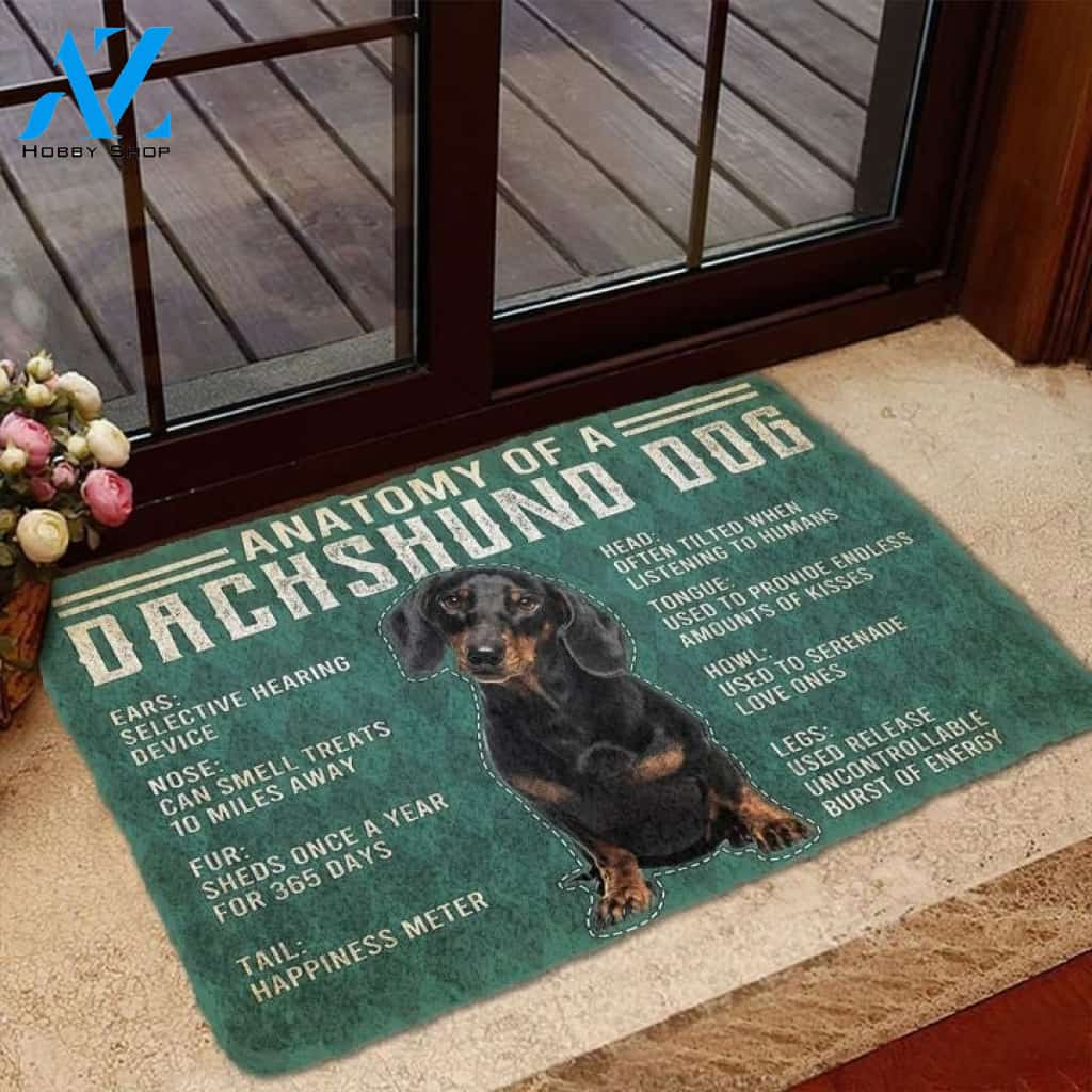 Anatomy Of A Dachshund Dog Doormat Welcome Mat House Warming Gift Home Decor Gift For Dog Lovers Funny Doormat Gift Idea